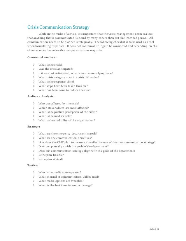 A Workbook for Organization and Program Administrators Risk and Crisis Management Planning