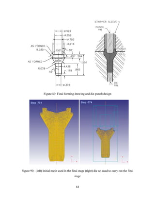 63
Figure 89: Final forming drawing and die-punch design
Figure 90: (left) Initial mesh used in the final stage (right) die set used to carry out the final
stage
 