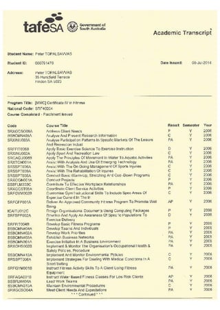 University and Tafe Transcripts