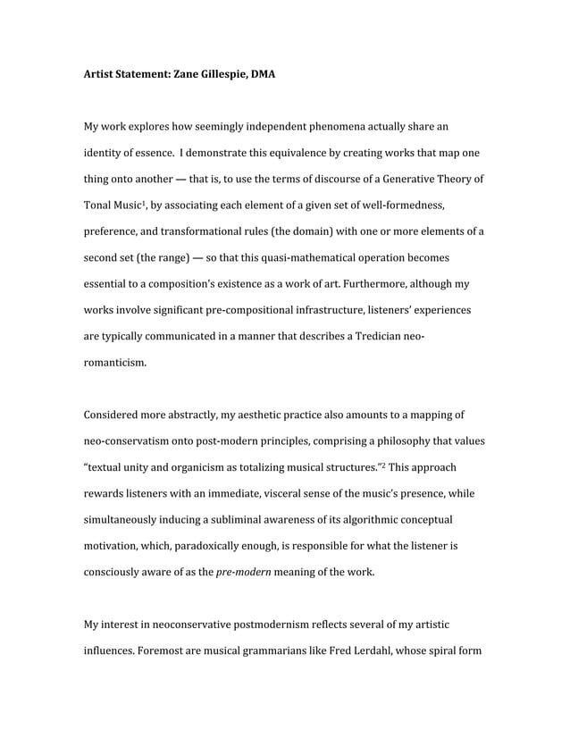 Creative Statement | PDF