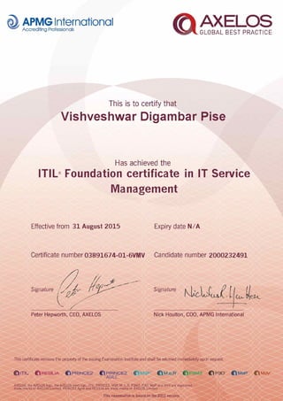 ITIL V3 Certificate