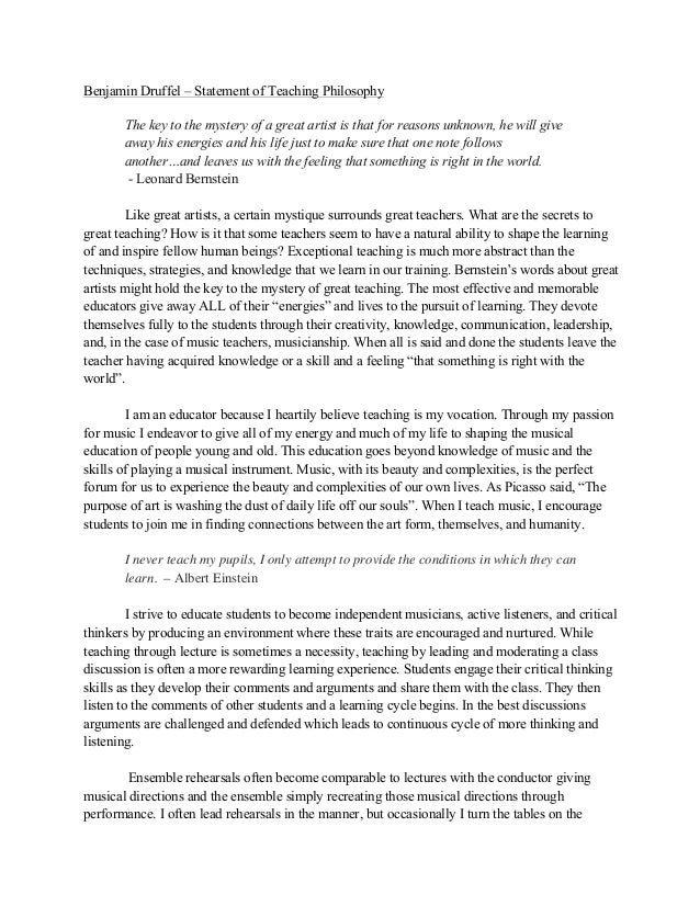 Statement Of Teaching Philosophy