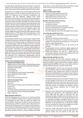 Impact of Goods and Services Tax on Indian Economy | PDF