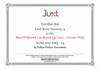 juxt india online_2013-14_ most preferred car brand (50 lacs - 1 crore inr)