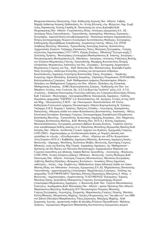 Βιαρνγηαλλφπνπινο Παλαγηψηεο: Δπηθ. Καζεγεηήο Ηαηξηθήο Παλ. Αζελψλ. Γαβξάο
Μηραήι:Γηδάθησξ Ηαηξηθήο Οξζνπεδηθφο Αλ. Γ/ληεο Κιηληθήο «Ακ. Φιέκηλγθ» Γεκ. ΢πκβ.
Αγίαο Παξαζθεπήο Αηηηθήο Γαξίδεο Κ. Παλαγηψηεο:(ην γέλνο Καθθαβά) Καζ.
Πιεξνθνξηθήο Παλ. Αζελψλ. Γεσξγφπνπινο Ζιίαο :Αλψηεξνο αμησκαηηθφο ΔΛ. Α΢ .
Γνπιάκεο Νίθνο:Σξαγνπδνπνηφο - Σξαγνπδηζηήο. Γαζθαξφιεο Αζαλάζηνο: ΢ηξαηεγφο -
΢πγγξαθέαο. Γεκνπιά Κηθή (γέλνοΚαιακαξηψηε) : Παγθφζκηα πνηήηξηα Γεκεηξφπνπινο
Πέηξνο:΢πληαγκαηάξρεο Πεδηθνχ (Λπθφηξαθν) Γηνλπζφπνπινο Θεφδσξνο: ΢πγγξαθέαο-
Δπηζεσξεηήο Πξσηνβάζκηαο Δθπαίδεπζεο. Γνπξδνχλεο Γηάλλεο :Μέινο Γ.΢. ΟΣΟΔ
Γνχβαιεο Βαγγέιεο: Μνπζηθφο -Σξαγνπδηζηήο Γνπιγέξεο Ησάλλεο -Κσζηαληίλνο:
Αξρηκνπζηθφο ΢ηξαηνχ- Σαμίαξρνο Εαθφπνπινο Νίθνο: Θεαηξηθφο ΢πγγξαθέαο - Γηαηξφο
ζεμνινγίαο Γεκνζηνγξάθνο (1917-1997). Εαικάο ΢ηαχξνο:. Ζζνπνηφο("Άγγηγκα ςπρήο")
Ενπιηάηεο Υξήζηνο : Φσηνγξάθνο (Λεπθνρψξα) Θενδσξφπνπινο Κ. Ησάλλεο: Γηθεγφξνο -
Παλεπηζηεκηαθφο Θενδσξφπνπινο Κ. Αζαλάζηνο : Γηθεγφξνο -Αλψηαηνο Τπάιιεινο Βνπιήο
ησλ Διιήλσλ Θσκφπνπινο Γηάλλεο:.Σξαγνπδηζηήο. Θενράξεο Κσλζηαληίλνο Πνηεηήο
(Αλδξνχζα). Θσκφπνπινο Απφζηνινο ηνπ Νηθ.: Εσγξάθνο - ΢πληεξεηήο Αξραηνηήησλ.
Θσκφπνπινο Γεψξγηνο ηνπ Nηθ..: Καζ. Βηνινγίαο Παλ. Θεζζαινλίθεο. Καθθαβά-Γαξίδε
Νίθε:Λνγνηέρληο, ππφδεηγκα Διιελίδαο γπλαίθαο θαη πλεπκαηηθνχ αλζξψπνπ.
Καλειιφπνπινο Γεκήηξεο:Λνγνηέρλεο Καηζνπιίδεο Σάθεο:.Εσγξάθνο – Υαξάθηεο-
Δπεξγέηεο Γήκνπ Μεζζήλεο. Κφθθαιεο ΢σθξάηεο: .(Πξφεδξνο Οιπκπηαθνχ, ΗΝΣΡΑΚΟΜ).
Καινγεξφπνπινο Γξεγφξηνο : Καζ. Μαζεκαηηθνχ ηκήκαηνο Παλεπηζηεκίνπ Αζελψλ ,
Πξφεδξνο ηνπ Μαζεκαηηθνχ Σκήκαηνο ηνπ Παλ. Αζελψλ. Πξφεδξνο ηεο Διιεληθήο
Μαζεκαηηθήο Δηαηξείαο . (ΔΜΔ) Καινγεξφπνπινο ΢ηαχξνο : Καζεγεηήο ζην Παλ. ηνπ
Μπξάτηνλ Αγγιίαο, ζηελ Γεσινγία. Πξ. Γ.΢.Γαι/βηνκ/λίαο"Γσδψλε" κέινο Γ.΢. Α.Σ.Δ.
,Γεσιφγνο , Γηδάθησξ Οηθνλνκηθήο Γεσινγίαο (αδειθφο ηνπ Γξεγνξίνπ) Καινλάξνο Πέηξνο:
Καζ. Γαιιηθψλ - Φσηνγξάθνο - ΢πγγξαθέαο(Μάλε). Καινθσιηάο Γεκήηξηνο : Δθδφηεο
Ζκεξήζηαο εθεκεξίδαο "ΔΞΠΡΔ΢" θ.ά. Καλειιφπνπινο Αζ. Αξγχξηνο: Γεληθφο Γ/ληεο ΓΔΖ
θαη Μερ, - Ζιεθηξνιφγνο Δ.Μ.Π. - Γξ. Οηθνλνκηθψλ. Καλειινπνχινπ Αζ. Διέλε :
Καζεγήηξηα Γεσινγηθνχ ηκήκαηνο Παλεπηζηεκίνπ Αζελψλ Καξηεξνιηψηεο Κ. ΢ηαχξνο:
Σαμίαξρνο Δ.Β.Υ. Κακπάο Η. Υξήζηνο: Πξφμελνο Διιάδνο - Λνγνηέρλεο. Καξακπέηζνο
Παλαγηψηεο: Αζιεηηθή ειπίδα ηνπ ηφπνπ Κσζηφπνπινο Κσλζηαληίλνο: Γηθαζηηθφο - Μέινο
Διεγθηηθνχ ΢πλεδξίνπ. Καηζάξαο Γεψξγηνο: ΢πληαγκαηάξρεο Ππξνβνιηθνχ (Πεηξάισλα)
Καηζίπνδαο Βαγγέιεο:. Σξαγνπδηζηήο. Κνθθηλάθεο Γεκήηξεο.Εσγξάθνο , Πνι. Μεραληθφο
Σαμίαξρνο Κνχζθνπιαο Βαζίιεο:. Καζ. Φπζηθήο Παλ. (Ζ.Π.Α.). Κνχηεο Γεκήηξηνο:
Μνπζηθνδηδάζθαινο- ΢πγγξαθέαο κνπζηθψλ βηβιίσλ Κνπθφο Κψζηαο : Σεξάζηην ηαιέλην
ζηελ θαιαζφζθαηξα δηεζλήο παίθηεο (Γ.Γ. Πηπεξίηζαο Μεζζήλεο) Κξεκκπδάο Βαζίιεο:Καζ.
Ηζηνξίαο Παλ. Αζελψλ, Γηεπζπληήο Γεληθψλ Αξρείσλ ηνπ Κξάηνπο. Κξεκκπδάο Γεψξγηνο
(1945-2002) : Γεκνζηνγξάθνο κε αληηδηθηαηνξηθή δξάζε, κε Ννκηθέο ζπνπδέο πνπ
εξγάζζεθε ζε «Απγή» , «Διεπζεξνηππία» , «Νέα» , «Πξψηε» θαη «ΔΡΑ» Κνπκνχηζνπ
Λέλα:΢νπξάλν (Ζ.Π.Α.). Kαββαδίαο Γεκήηξηνο:Ζζνπνηφο. Κνχηζηθαο Γεκήηξηνο:Ηαηξφο -
Βνπιεπηήο - Γήκαξρνο. Μεζζήλεο. Κνχηζηθαο Φνίβνο: Βνπιεπηήο. Κξνληήξεο Γηψξγνο:
Ζζνπνηφο, γπηφο ηεο Καηίλαο Μηρ Σζεξπέ. Λακπξάθεο Γεκήηξηνο: Γξ. Μαζεκαηηθψλ -
Πξχηαλεο επί δχν ζεηείεο ηνπ Παληείνπ Παλεπηζηεκίνπ Λακπξνπνχινπ Μαξηιίηα ηνπ
Γεσξγίνπ ζθελνζέηηο θαη εζνπνηφο Ληάππα Φξίληα: ΢θελνζέηεο - Λνγνηέρλεο - Φηιφινγνο
(1948-1994). Ληλαίνο ΢ηέθαλνο:(΢άθεο): Ζζνπνηφο - Βνπιεπηήο. Ληαλφο Θεφδσξνο:Καζ.
Οηθνλνκίαο Παλ. Αζελψλ. Λχθνπξαο Γεψξγηνο:Μνπζηθνιφγνο -Μνπζηθφο-΢πγγξαθέαο
Λεβέληεο Βαζίιεο:Πξφεδξνο «Κφκκαηνο Κεληξψσλ». Λνπθάθνο Πάλνο:Γεκνηηθφο
ππάιιεινο - Λφγηνο - Γεκ. ΢χκβνπ-ινο. Μαζηνπνχινπ Γψξα:Αζιεηηθή ειπίδα ηνπ ηφπνπ.
Μαληάο Ζιίαο ηνπ Αζαλαζίνπ :Αλψηεξνο Αμησκαηηθφο ΔΛ.Α΢. Μηραιφπνπινο Παλαγηψηεο:
Σξαγνπδηζηήο - αξρνληνξεκπέηεο (Λπθφηξαθν). Μηραιφπνπινο Γξεγφξηνο : Δθδφηεο ηεο
εθεκεξίδαο "ΔΛΔΤΘΔΡΖ ΧΡΑ" Πξφεδξνο Δζληθήο Παξαηάμεσο Μπηηδάλεο Δ. Ζιίαο : η.
Βνπιεπηήο - Γεκνζηνγξάθνο -Αξρηζπληάθηεο "ΔΛΔΤΘΔΡΗΑ΢" Καιακάηαο- Υεκηθφο
Μαληάηεο ΢άθεο: ΢θελνζέηεο Μαθαξνχλεο Γεψξγηνο: ΢πληαγκαηάξρεο Πεδηθνχ
(Λπθφηξαθν) Μεξιφπνπινο Γεκήηξηνο : η. Βνπιεπηήο Καζ. Παλ. Σνξφλην Μνπηζφπνπινο
Δπάγγεινο: Αθαδεκατθφο-Καζ. Φηινζνθίαο Παλ. Αζελψλ - πξψελ Πξχηαλεο Παλ.Αζελψλ.
Μαξθφπνπινο Βαγγέιεο: Καζεγεηήο Ζ/Τ Παλεπηζηεκίνπ Πεηξαηψο Μαληάηεο
Γηψξγνο:΢πγγξαθέαο, Λνγνηέρλεο, ΢ηνραζηήο. Μαξθφπνπινο Γηψξγνο: Πνηεηήο. Μαληάηε
Διέλε:Ζζνπνηφο. Μνπξνχηζνο Μηράιεο :Υξπζφο Οιπκπηνλίθεο ηνπ "ηάε-θβν-λην" ηνπ 2000
ζην ΢ίδλευ (Παληπέξη) Μπαξδφπνπινο Σάθνο:΢ηξαηεγφο. Μπηδχκεο Μηράιεο : Καζ.
΢σκαηηθήο Αγσγήο , πξνπνλεηήο ζηίβνπ & πιεηάδαο Διιήλσλ Πξσηαζιεηψλ. Μπιάλαο
Υξήζηνο : Αμησκαηηθφο Μεραληθνχ Μπαζαθίδεο Κσλζηαληίλνο:Αμησκαηηθφο πεδηθνχ
 