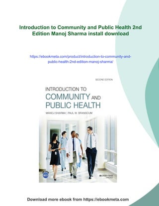 Introduction to Community and Public Health 2nd Edition Manoj Sharma | PDF