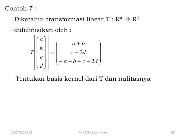 Transformasi Linear Aljabar Linear Elementer