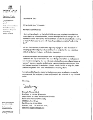 Letter of Recomendation Dr Murray