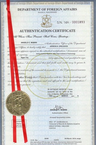 School Certification | PDF