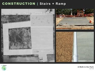 A Walk in the Park
7.21.16
CONSTRUCTION | Stairs + Ramp
 