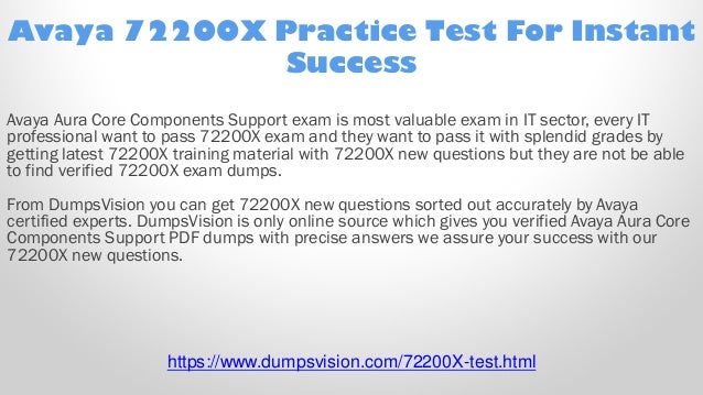 Avaya Aura Core Components Support 72200X Exam Q/&A PDF+SIM