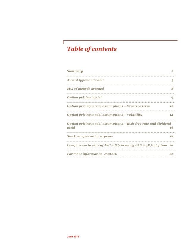 Stock options pwc