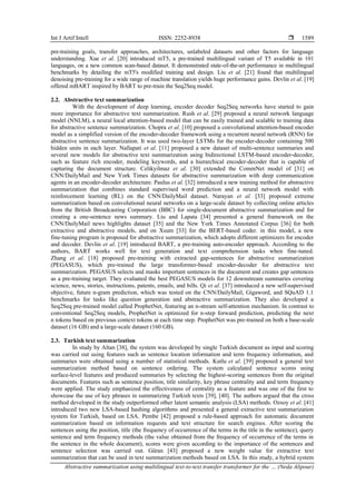 Abstractive summarization using multilingual text-to-text transfer ...