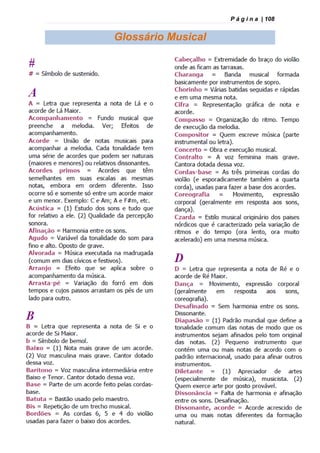 P á g i n a | 108
Glossário Musical
 