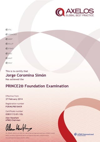 Certificación Prince2 Foundation