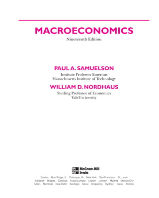 Macroeconomics 19th Edition Paul Samuelson | PDF