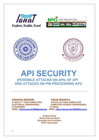 API SECURITY by krishna murari and vikas maurya | PDF