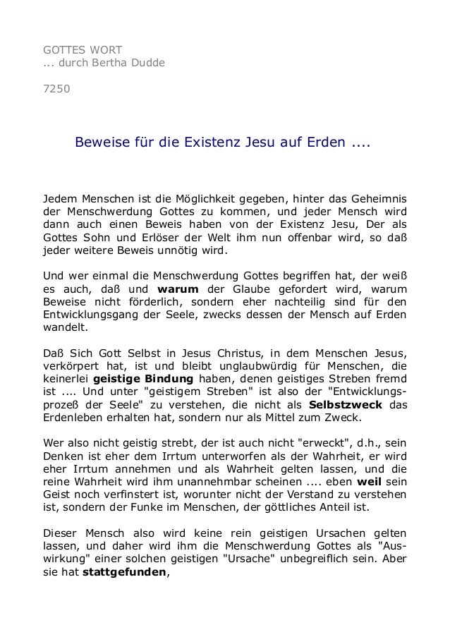7250 Beweise für die Existenz Jesu auf Erden.