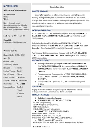 parthiban update resumeAPR | PDF