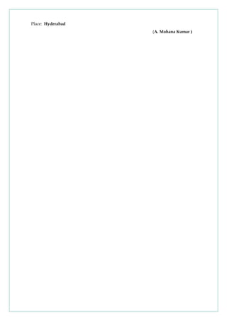 Place: Hyderabad
(A. Mohana Kumar )
 