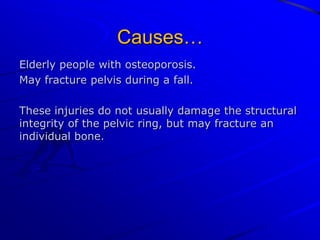 Fractures of calcaneum Mechanism - fall from height degree of displacement also varies                          according to the violence TypesChip fractures- rare typeSplit fractures- split in to two fragmentsCrush fractures- the portion which articulates with                          talus is completely crushed