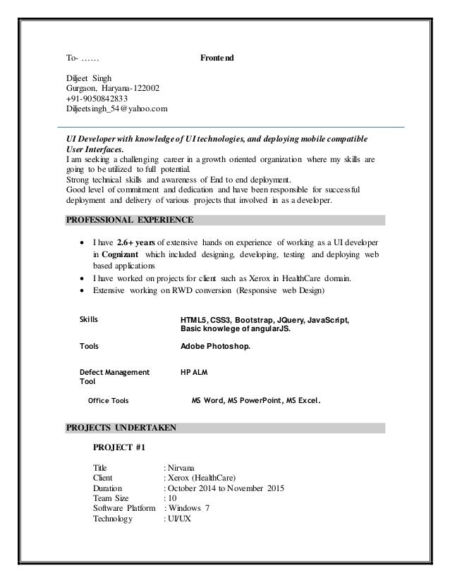 Resume Diljeet Singh UI Developer 2016 1