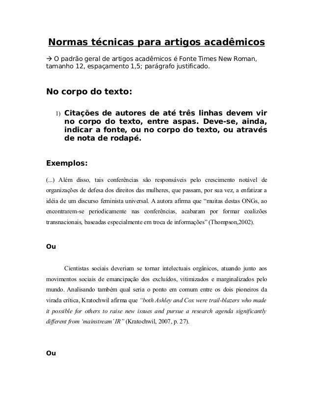 Normas artigo cientifico
