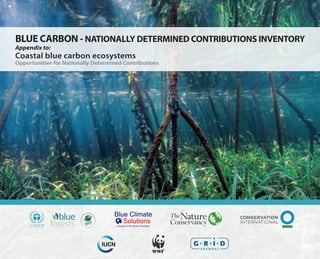 Blue Carbon - Nationally Determined Contributions Inventory 1
BLUE CARBON - NATIONALLY DETERMINED CONTRIBUTIONS INVENTORY
Appendix to:
Coastal blue carbon ecosystems
Opportunities for Nationally Determined Contributions
 