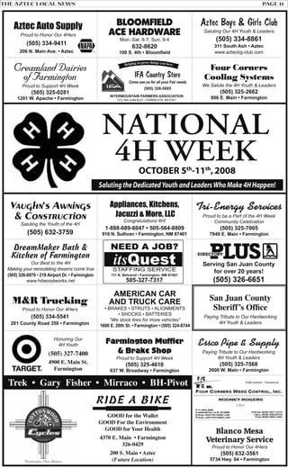 THE AZTEC LOCAL NEWS PAGE 11
Helping to grow things you love.
 