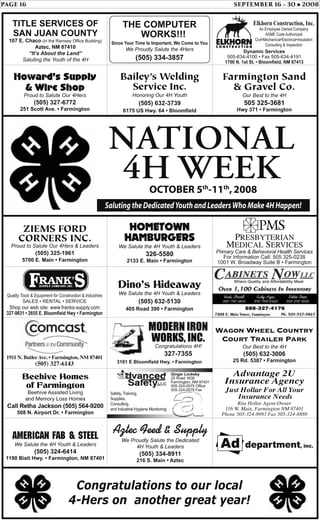 PAGE 16 SEPTEMBER 16 - 30 • 2008
 