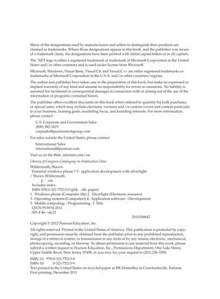 Essential Windows Phone 7 5 Application Development with Silverlight ...