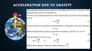 m
r
ACCELERATION DUE TO GRAVITY
 