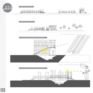 09
EAST ELEVATION
NORTH ELEVATION
SECTION (NORTHERN BRIDGE)
SECTION (SOUTHERN BRIDGE)
Stair Fabrication Detail
Timber Joint Fabrication Detail
 