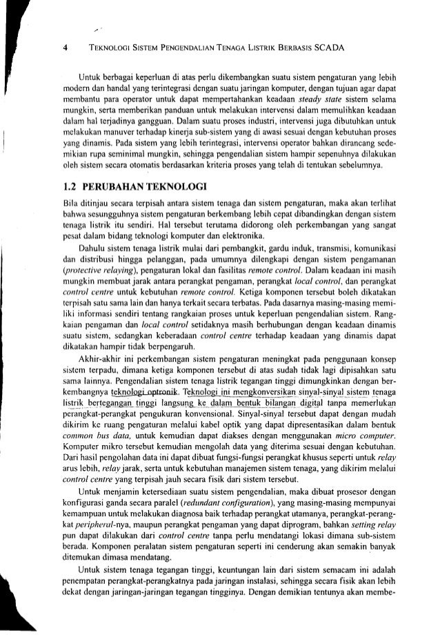 Teknologi sistem pengendalian tenaga listrik berbasis scada Teknologi sistem pengendalian tenaga listrik berbasis scada