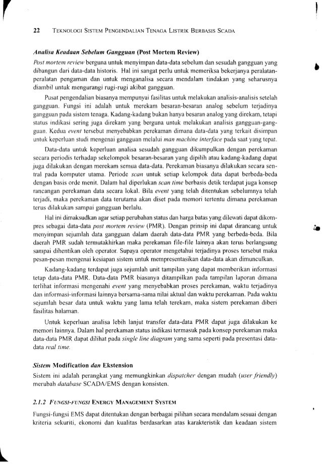 Teknologi sistem pengendalian tenaga listrik berbasis scada Teknologi sistem pengendalian tenaga listrik berbasis scada