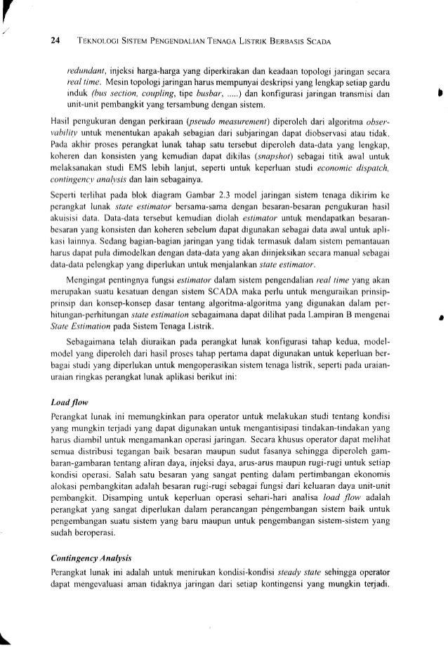 Teknologi sistem pengendalian tenaga listrik berbasis scada Teknologi sistem pengendalian tenaga listrik berbasis scada
