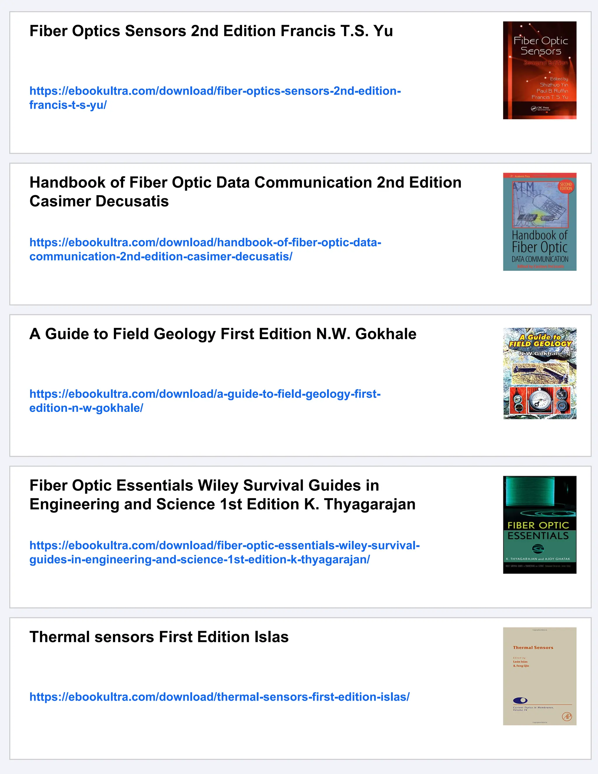 Field guide to fiber optic sensors First Edition Spillman | PDF