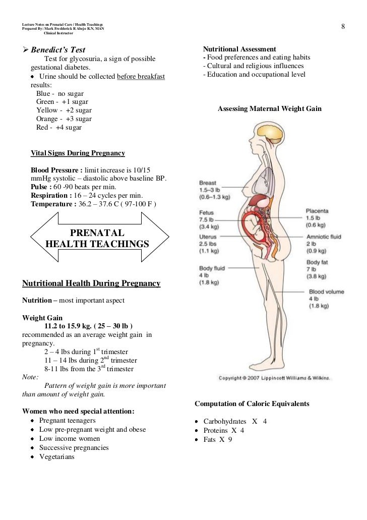 Prenatal ( Health Center) Handouts