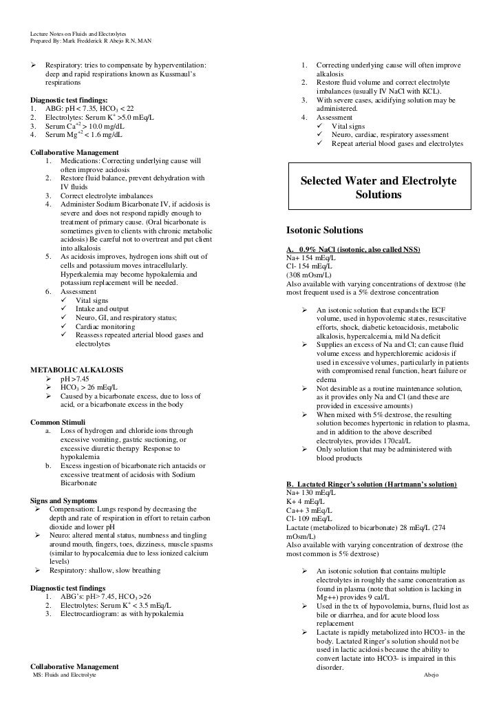 Fluids and Electrolytes