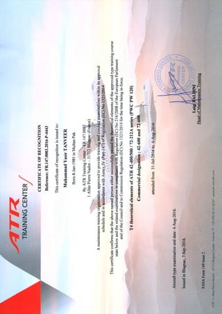 Yasir ATR42&72 Training Certf