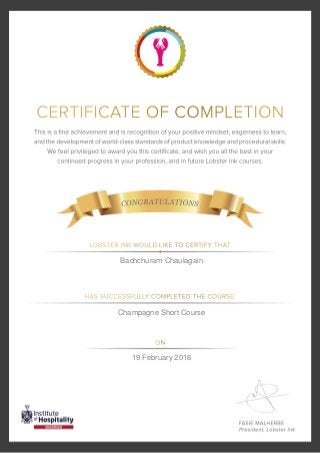 Bachchuram Chaulagain
Champagne Short Course
19 February 2016
 