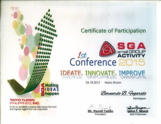 BBFegarido SGA Certificate