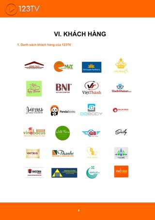 VI. KHÁCH HÀNG
1. Danh sách khách hàng của 123TV
8
 