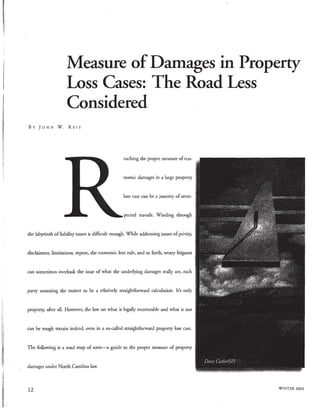 Article on Damages in NC by Reis