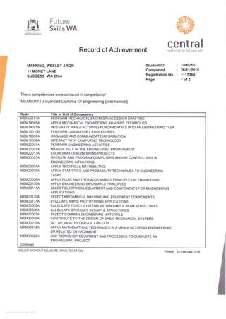 ADVANCED DIPLOMA IN MECHANICAL ENGINEERING CUT visual data 7