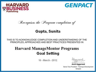 Certificate Goal Setting