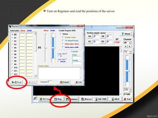  Turn on Registers and read the positions of the servos
 