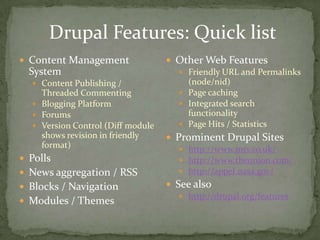 Drupal Features 72d5drupal | PPT