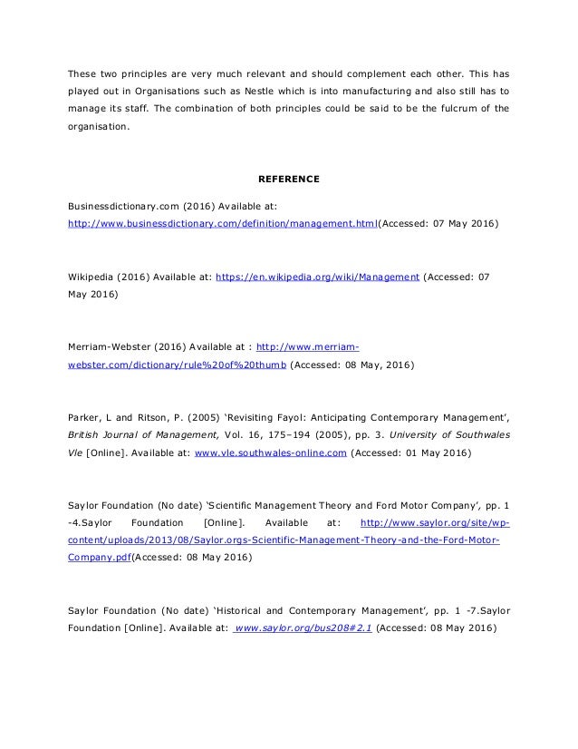 Scientific management essay