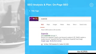 SEO Analysis & Plan: On-Page SEO
1. Title Tags
 